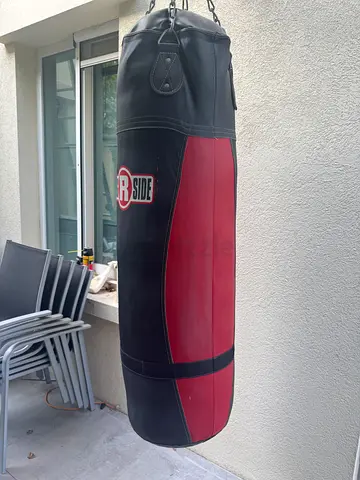 Heavy hanging punching bag - used, good condition with pull-up bar