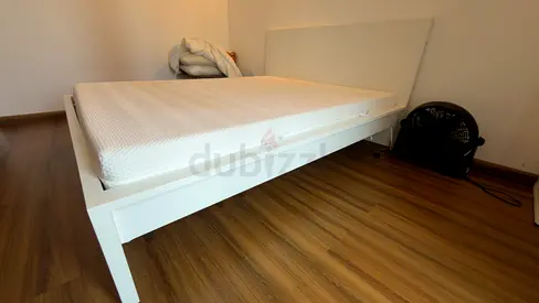 IKEA MALM Queen Bed with Mattress and extra sleep over mattress included - 160 × 200 cm mattress