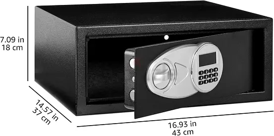 Compact Electronic Home Safe with Digital Keypad - Small Security Box
