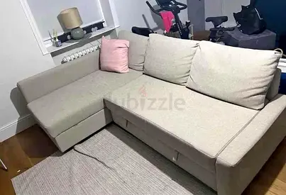 Light Grey L-Shaped Corner Sofa Bed