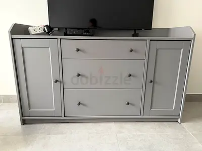 Hauga Sideboard Cabinet, Gray, 140x84 cm