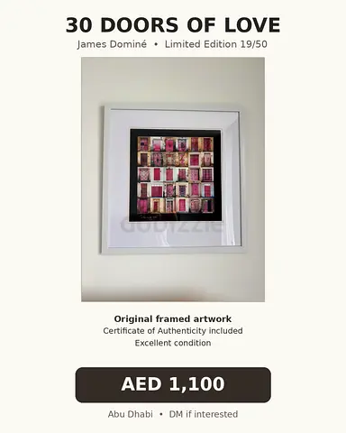 Limited Edition Framed Artwork '30 Doors of Love' by James Dominé (19/50)