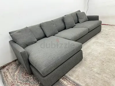 Brand New condition crate&barrel grey color lshape sofa