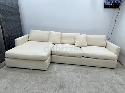 Brand New condition crate&barrel beige color lshape sofa