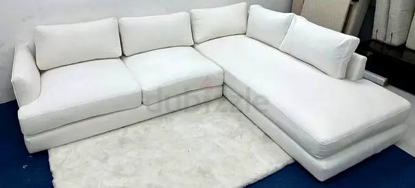 White color west elm lshape sofa