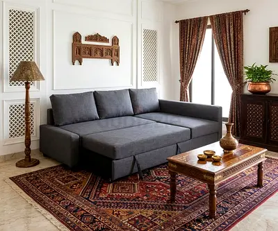 Comfortable Corner Sofa with Bed Function