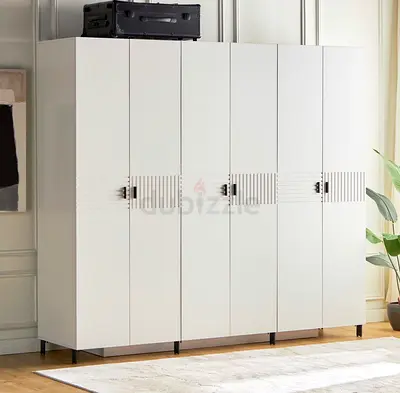 White 6-Door Modern Wardrobe - Good Condition - Almost new -