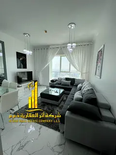 Luxury apartment, second occupancy. One bedroom, living room, and balcony . Ajman, Oasis Tower. Incl