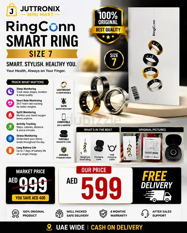 RingConn Smart Ring Size 7 Health and Activity Tracker