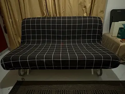 IKEA Sofa Bed - Black with White
Grid Cover