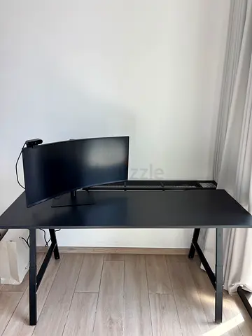 Black computer desk - study/work table 160 cm