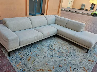 Natuzzi Italian L Shape Sofa Beige