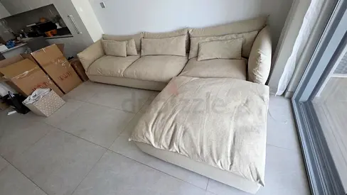 Selling high quality Marina Home Feather filled L Shape Sofa Beige