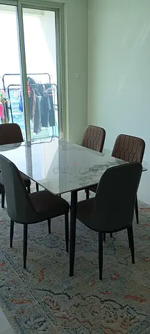 Modern Marble Top Dining Table With 6 Chairs