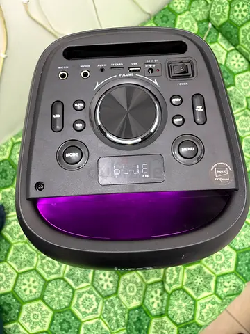 Portable karaoke/party speaker with mic inputs and USB — good working condition