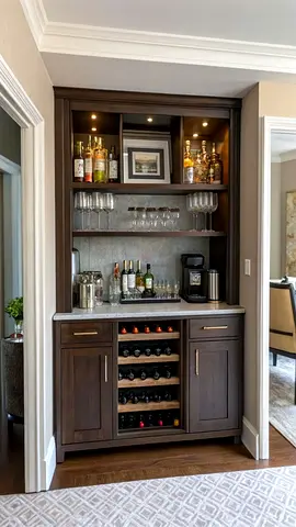 Modern Wooden Home Bar and Beverage Cabinet