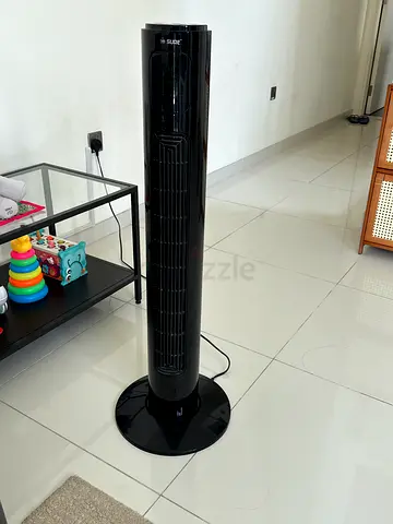 Black Tower Fan - Slim Oscillating Standing Fan (Good Working Condition)
