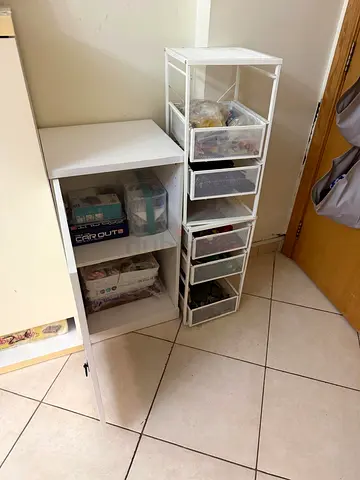 White 6-Drawer Slim Storage Tower - Narrow Organizer