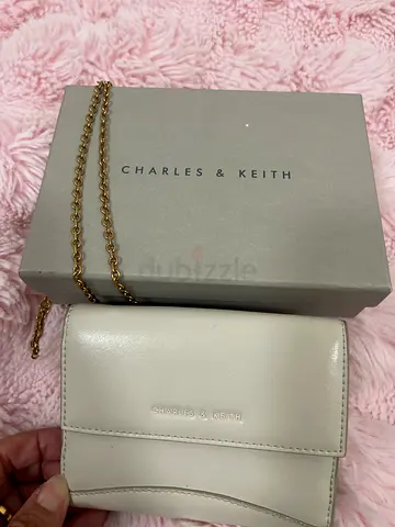 Charles & Keith small white crossbody bag with chain strap