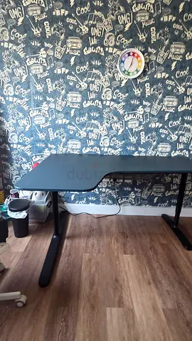 Adjustable height L-shaped office desk - good condition