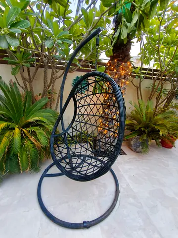 Black Hanging Egg Chair (No Cushion)