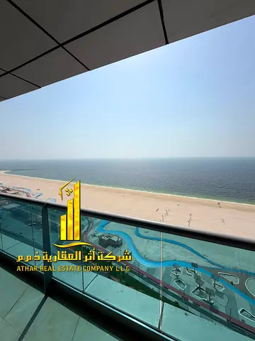 ببلكونه إطلالة بحريه مميزة شقة دوبلكس ثلاث غرف وصاله بفرش جديد راقي جدا بموقع مميز جدا شامله جميع الخدمات مع جيم، مسبح، ساونا, جاكوزي, باركينج خاص