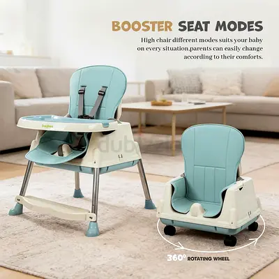 Convertible Baby High Chair — 2-in-1 Adjustable Feeding Chair