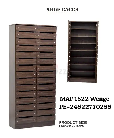 Tall Wenge Wooden Shoe Rack Cabinet - 80x32x180cm (MAF 1522)