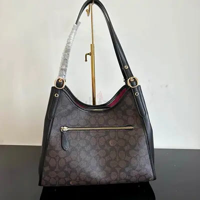 Coach Brown Signature Canvas Hobo Bag - Good Condition