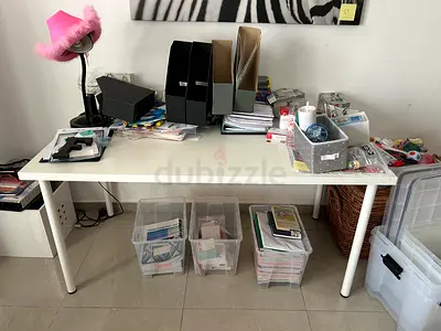 White modern study/office table - good condition