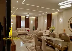 Two-bedroom apartment with a living room, fully furnished with new furniture, available for monthly