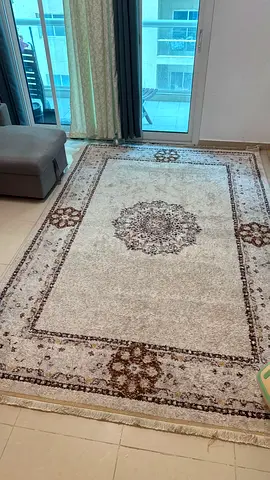 Light beige Persian-style area rug in good condition