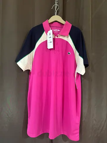Lacoste pink & navy polo shirt - new