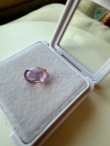 Loose oval faceted sapphire orange pink  gemstone Grs certified 3.19ct