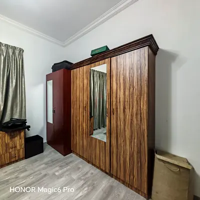 Classic Three Door Wooden Wardrobe with Central Mirror