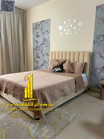 Luxurious and elegant fully furnished VIP studio apartment for monthly rent in Al Nuaimiya Tower C. A unique opportunity to live in the heart of Ajman