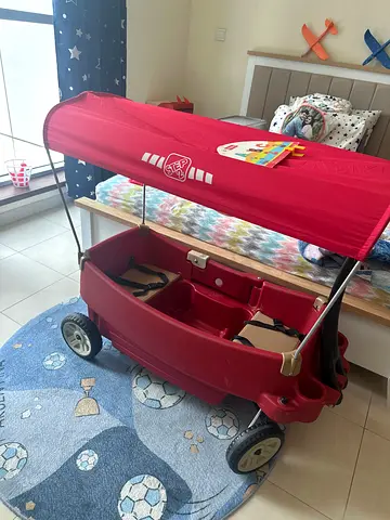Step2 Red Double Child Wagon with Canopy - Good Condition (new priced at 1099 aed)