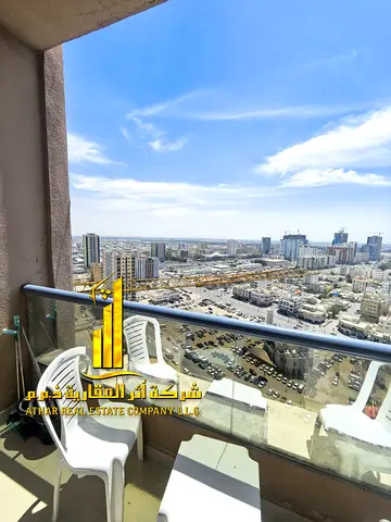A golden opportunity! Luxurious, fully furnished studio apartment for monthly rent in Al Nuaimiya Towers, Tower C, Ajman, including internet and bills