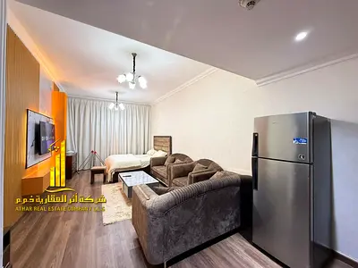 استوديو فاخر ثاني ساكن بمطبخ منفصل مع اطلاله مفتوحه مفروش بالكامل✨عجمان ون تاور. للإيجار الشهري.الإيجار يشمل الفواتير والإنترنت وموقف