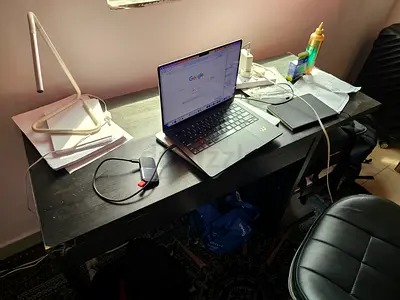 Ikea  black study desk / computer table with drawer- good condition