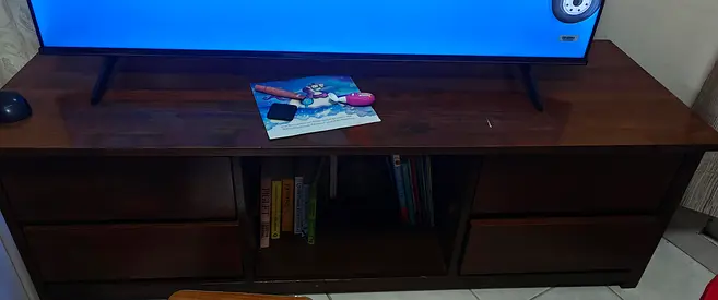 Modern Wooden TV table Stand with Drawers and Shelves