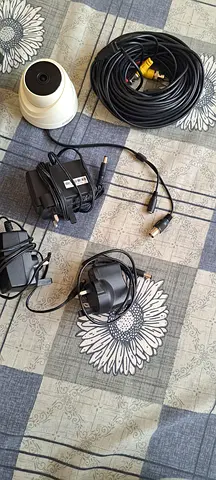 Used CCTV Camera Dome + Power Adapters and Cables - Working