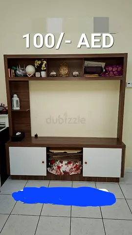 Wooden TV Entertainment Unit with Shelves and Cabinets - Good Condition