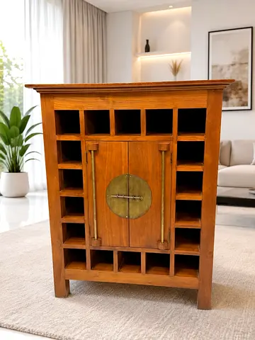 Marina home Solid Wood Wine Cabinet / Sideboard with Central Cupboard
