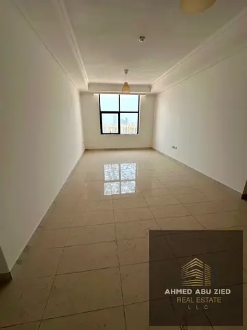 1BR for annual rent in Al Rashidiya 1, Ajman. Spacious, balcony, central AC & gas, gym, pool. AED 45K (4 payments).