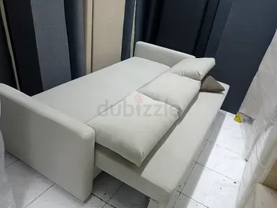 Modern Light Grey Sofa Bed with Cushions