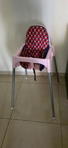 Light Pink Baby High Chair with Padded Seat like new, used 2 times only