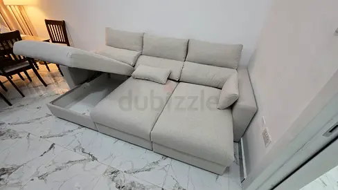 IKEA Esklstuna L Shape Sofa Bed Beige