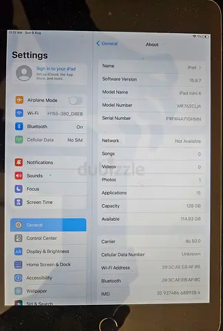 Apple iPad mini 4 128GB Wi‑Fi (Used) - Silver