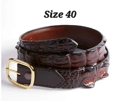 Genuine Australian Crocodile Leather Handmade Belt size:40
